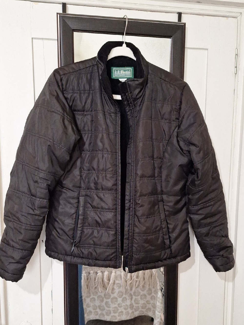 L.L. Bean Womens Black Quilted Puffer Coat